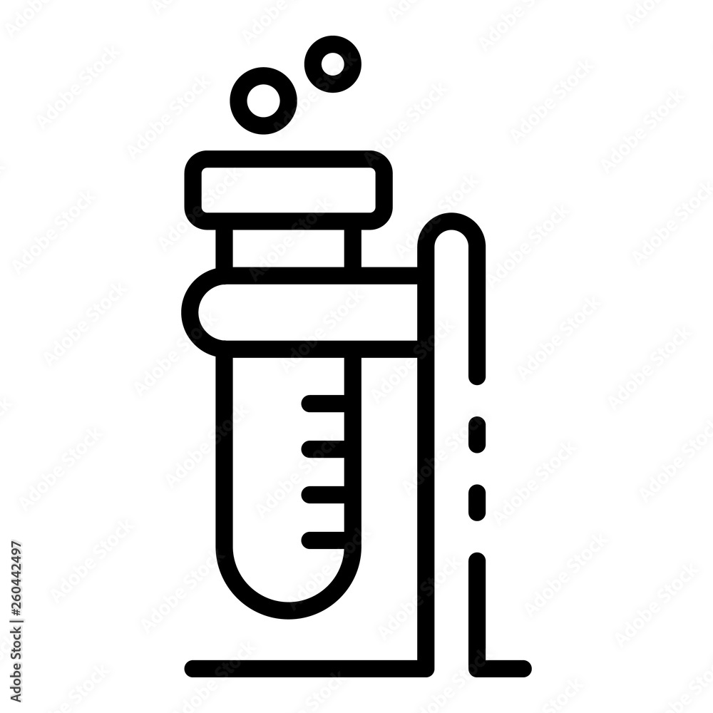 Poster forensic lab test tube icon. outline forensic lab test tube vector icon for web design isolated on w
