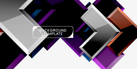Fototapeta premium Glossy modern geometric background, abstract arrows composition