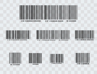 Barcode isolated on transparent background. Vector icon