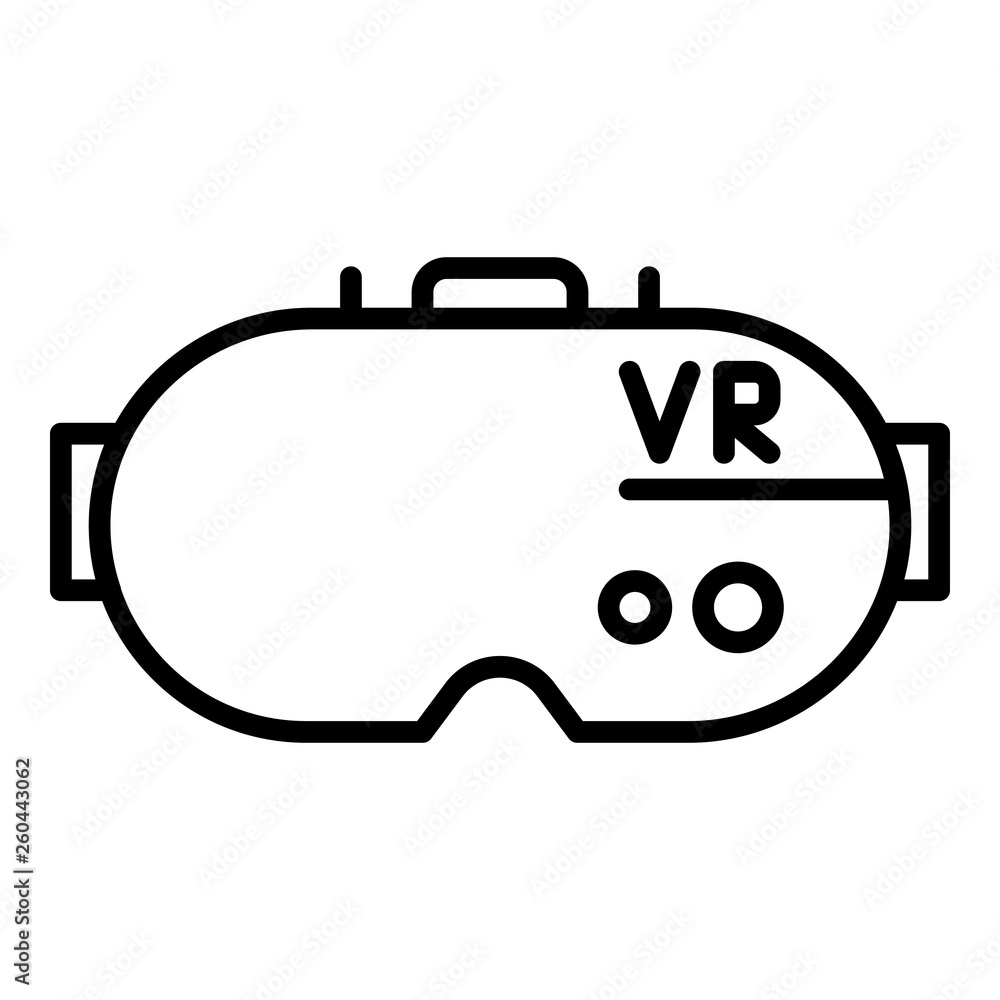 Poster vr helmet icon. outline vr helmet vector icon for web design isolated on white background