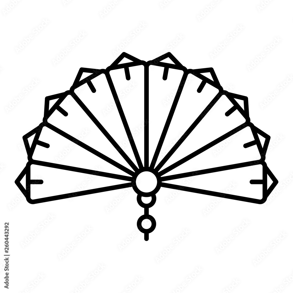 Poster paper handheld fan icon. outline paper handheld fan vector icon for web design isolated on white bac