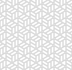 Abstract geometric pattern with stripes, lines. Seamless vector background. White and grey ornament. Simple lattice graphic design.