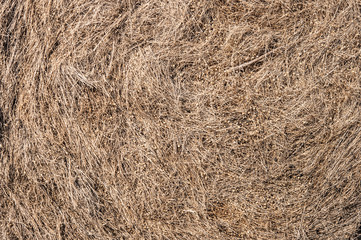 roll a stack of wheat straw on the field
