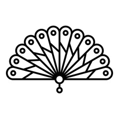 Style hand fan icon. Outline style hand fan vector icon for web design isolated on white background