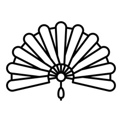 Foldable hand fan icon. Outline foldable hand fan vector icon for web design isolated on white background