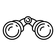 Front binoculars icon. Outline front binoculars vector icon for web design isolated on white background