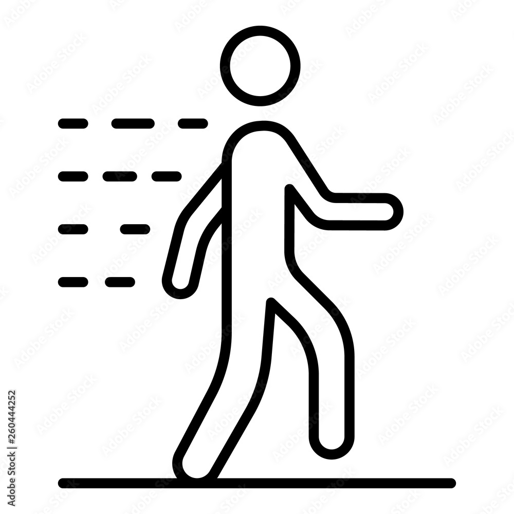 Poster walking man icon. outline walking man vector icon for web design isolated on white background