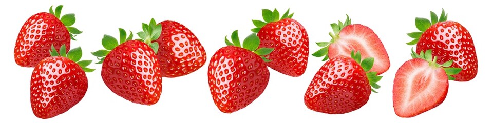 Strawberry set isolated on white background