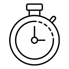 Stopwatch icon. Outline stopwatch vector icon for web design isolated on white background