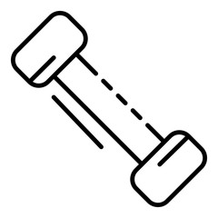 Fitness dumbbell icon. Outline fitness dumbbell vector icon for web design isolated on white background