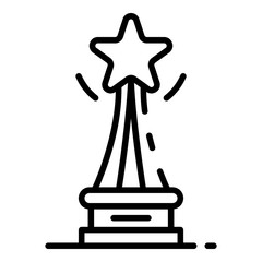 Cinema star cup icon. Outline cinema star cup vector icon for web design isolated on white background