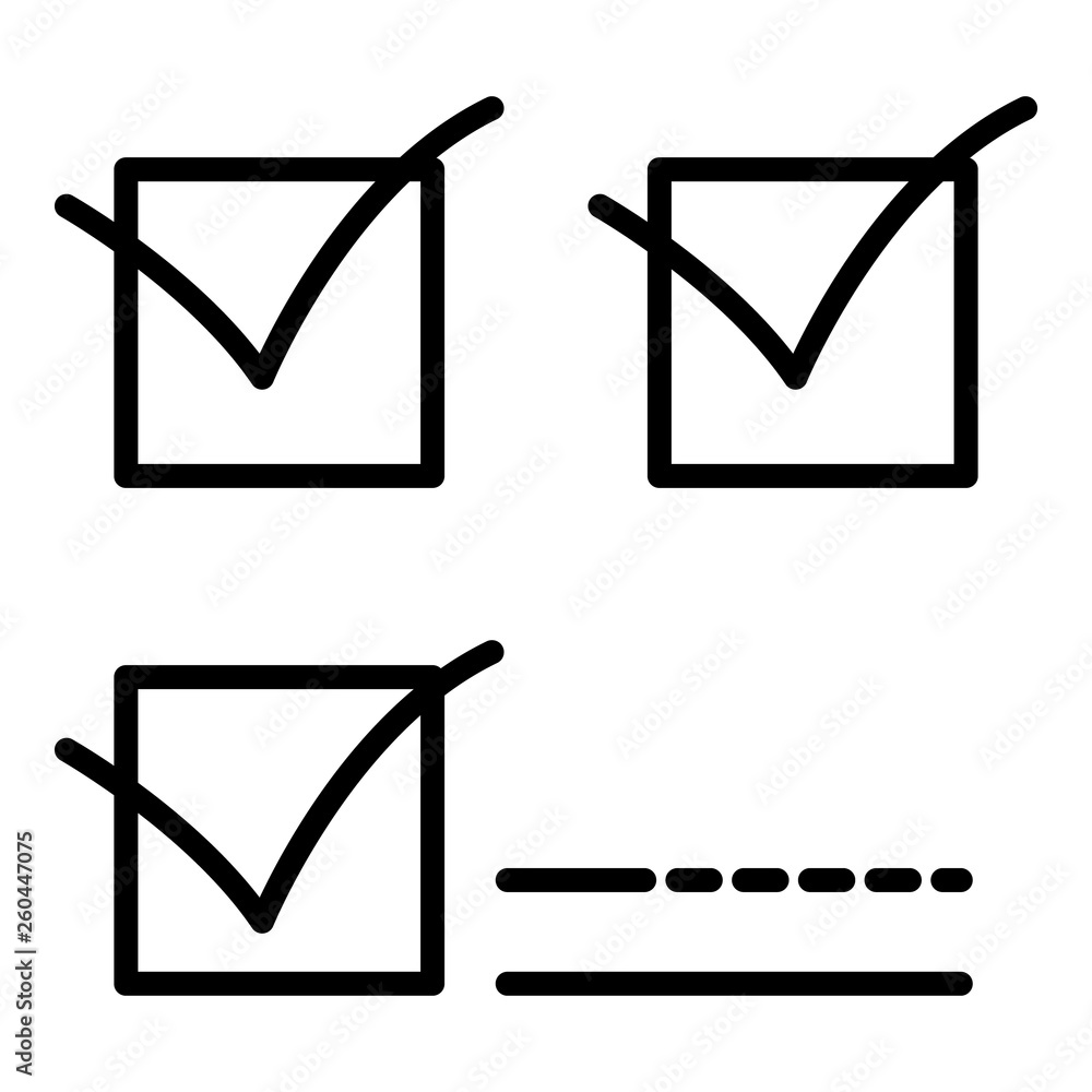 Aufkleber vote mark icon. outline vote mark vector icon for web design isolated on white background