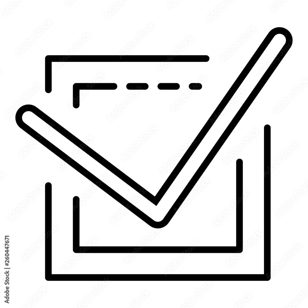 Poster check mark vote icon. outline check mark vote vector icon for web design isolated on white backgroun