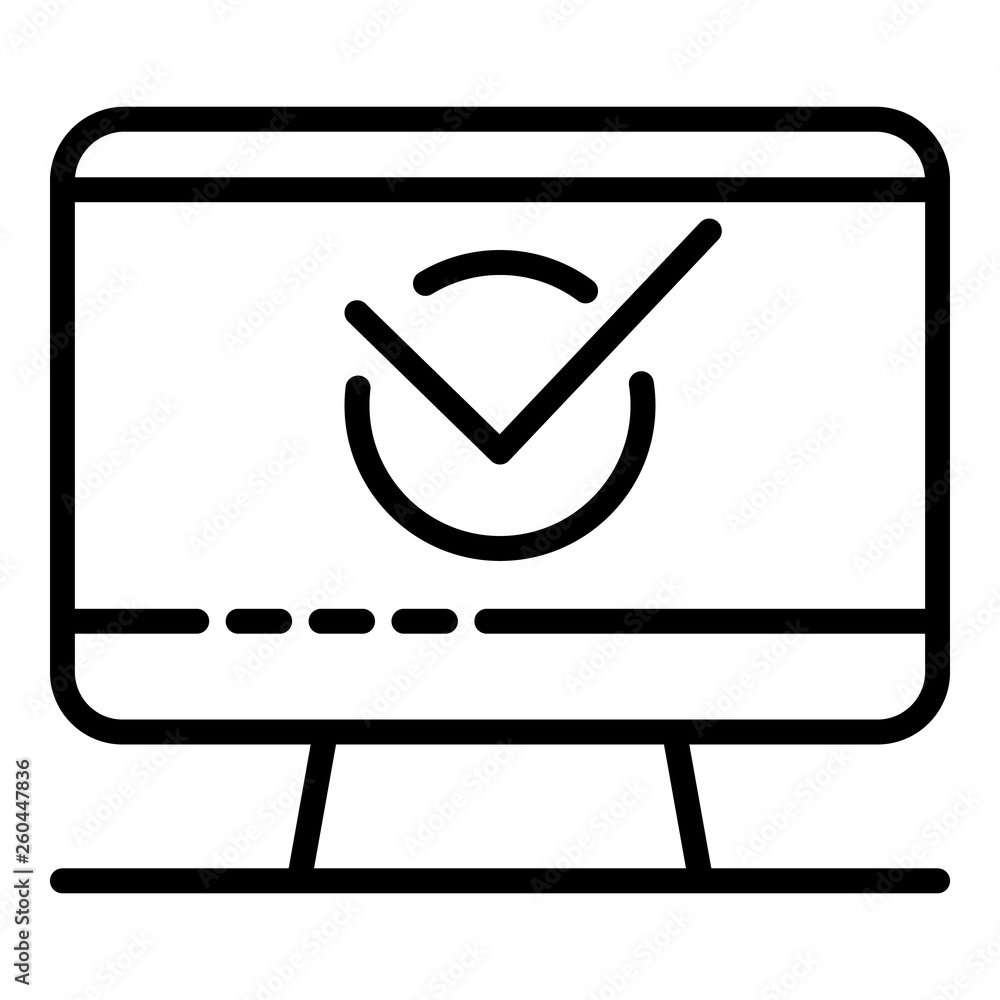Poster computer check note icon. outline computer check note vector icon for web design isolated on white b
