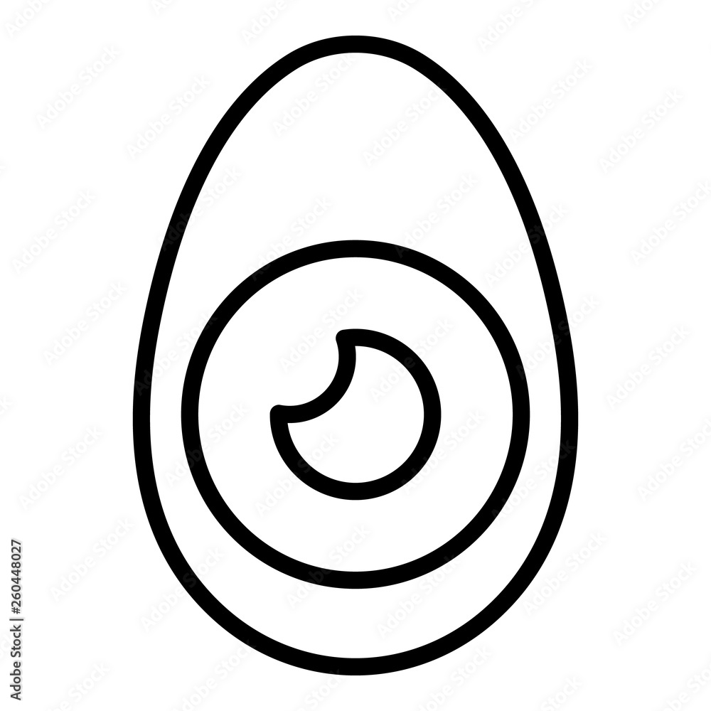 Poster half boiled egg icon. outline half boiled egg vector icon for web design isolated on white backgroun