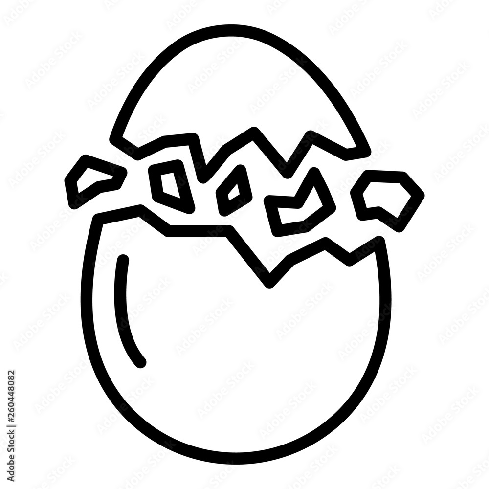 Poster eggshell crack icon. outline eggshell crack vector icon for web design isolated on white background