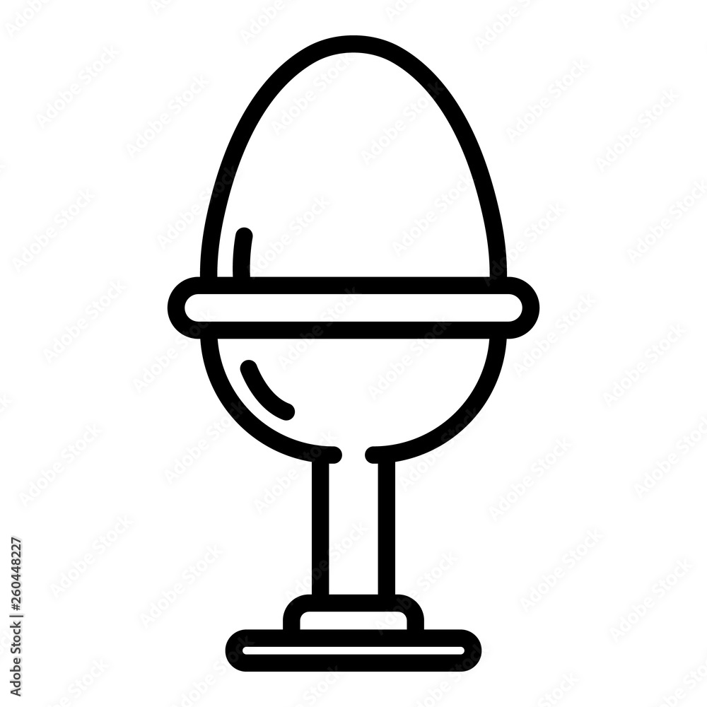 Poster solid boiled egg on stand icon. outline solid boiled egg on stand vector icon for web design isolate