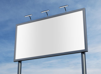 Obraz premium 3D rendering of blank billboard (empty advertisement) isolated on white background - mock up template