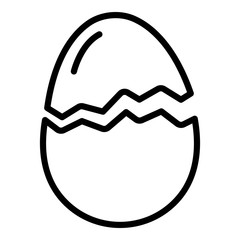 Crack half egg icon. Outline crack half egg vector icon for web design isolated on white background