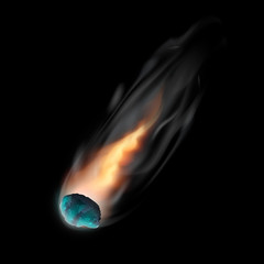 Space meteorite icon. Realistic illustration of space meteorite vector icon for web design © nsit0108