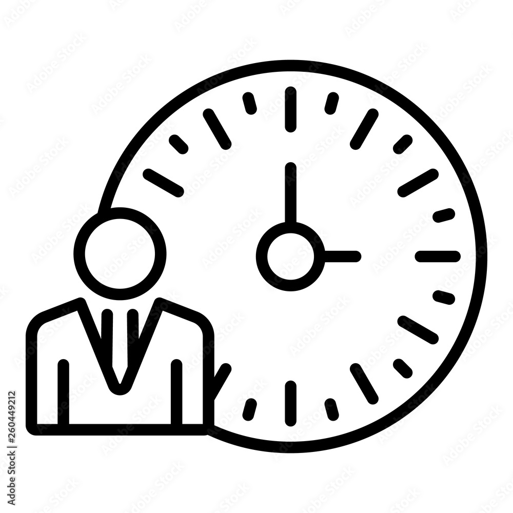 Poster time to recruitment icon. outline time to recruitment vector icon for web design isolated on white b