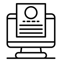 File computer recruitment icon. Outline file computer recruitment vector icon for web design isolated on white background