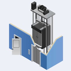 House lift concept background. Isometric illustration of house lift vector concept background for web design © nsit0108