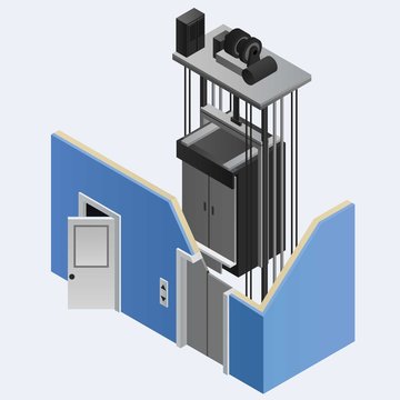House lift concept background. Isometric illustration of house lift vector concept background for web design
