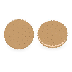 Biscuit crispy biscuit icon. Vector illustration in flat style. - Vector
