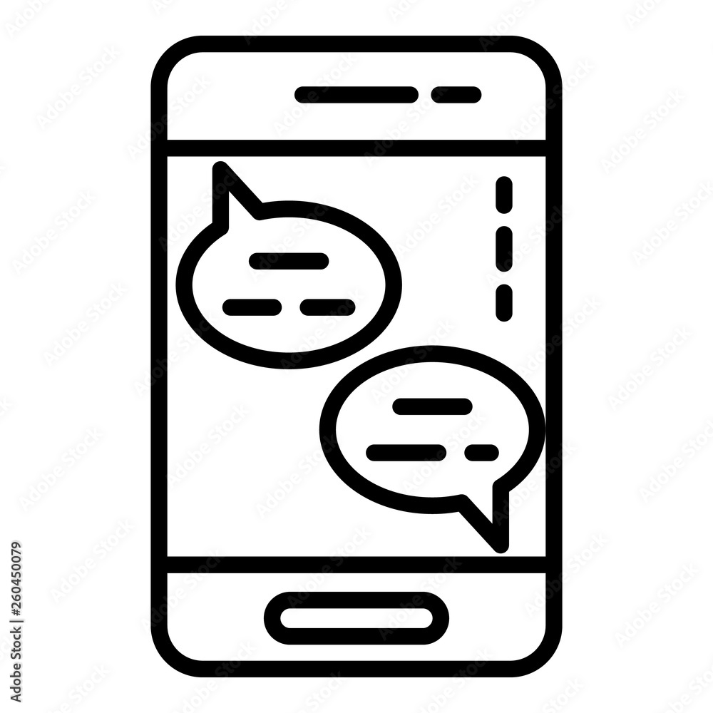 Poster smartphone chat icon. outline smartphone chat vector icon for web design isolated on white backgroun