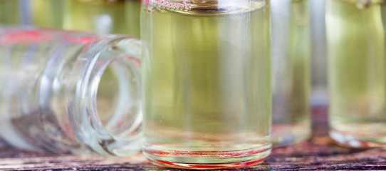 jars with a yellowish cosmetic