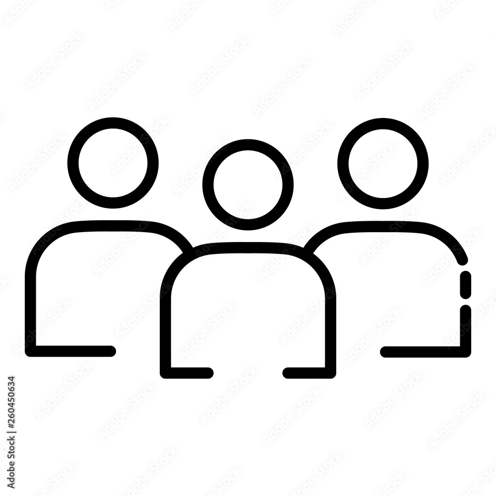 Poster volunteer group icon. outline volunteer group vector icon for web design isolated on white backgroun