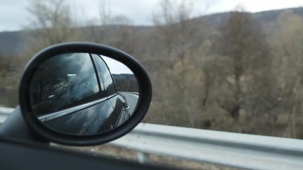 Side mirror of a car view