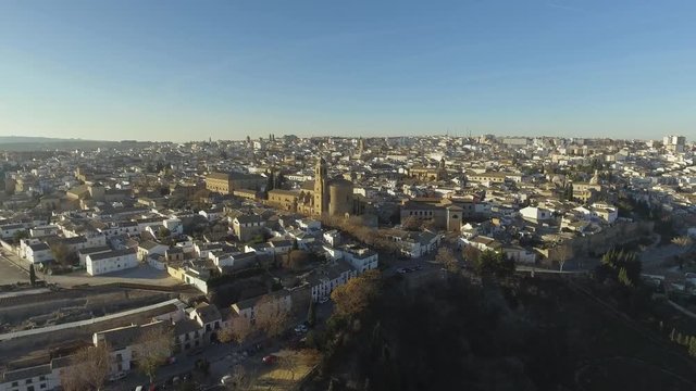Ubeda town in Jaen, Andalusia, Spain - UNESCO World Heritage Site situated on hill, full of palaces and churches in Renaissance style