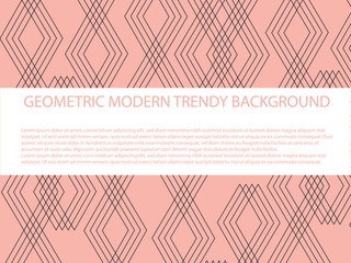 Beautiful black triangle polygon on pastel pink background with copy space in minimal modern trendy geometric concept. Sweet vector pattern graphic design for wallpaper,textile in vintage retro style.