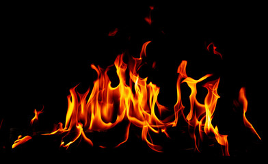 Flame of fire on a black background