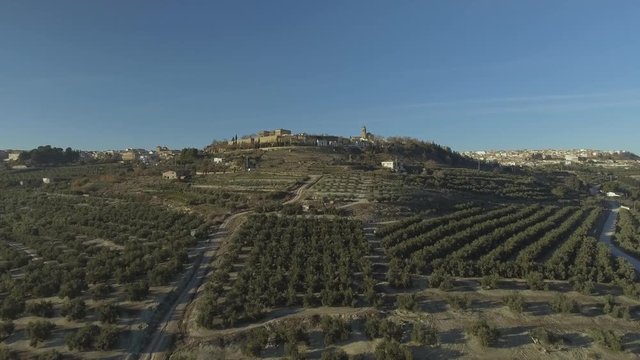 Ubeda town in Jaen, Andalusia, Spain - UNESCO World Heritage Site situated on a hill surrounded by olive groves