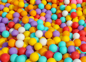 Multi-colored balls in a children's attraction