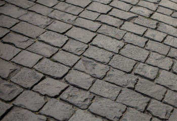 Stone blocks on the road as an abstract background