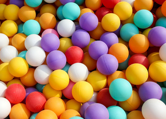 Multi-colored balls in a children's attraction