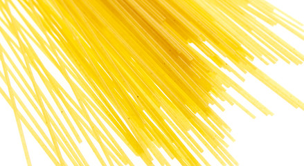 Pasta from dough on a white background