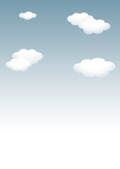 背景素材 テンプレート：曇り空 白い雲 イラスト