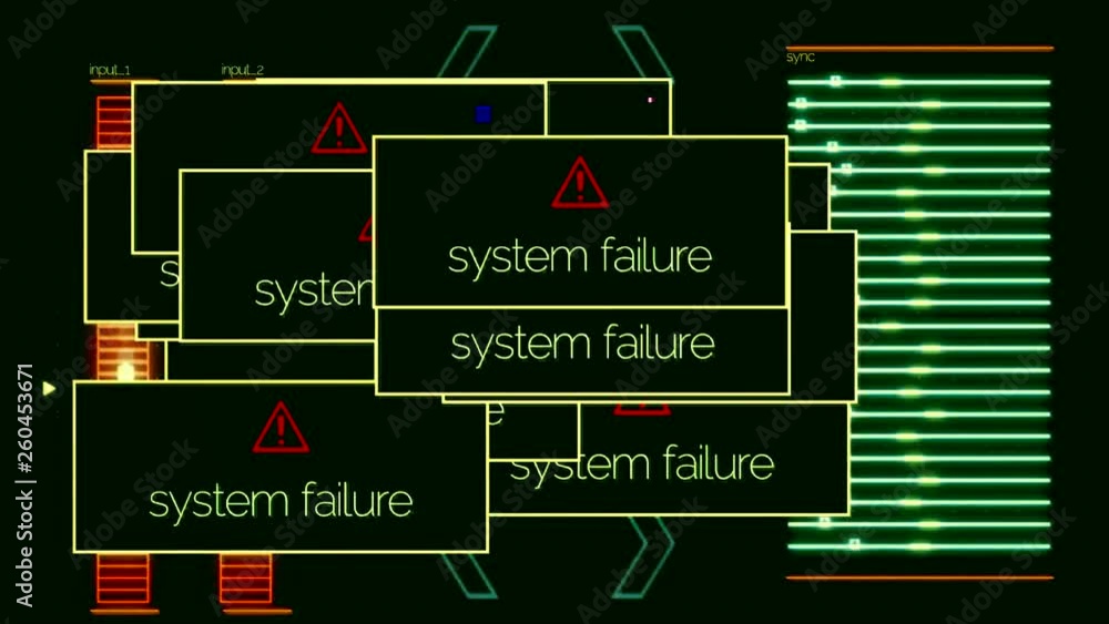 Aufkleber system failure pop ups with on-off signal, application error. animation. system failed messages all 