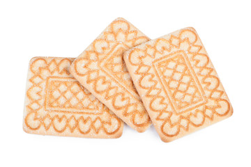 Heap of rectangular cookies with sugar