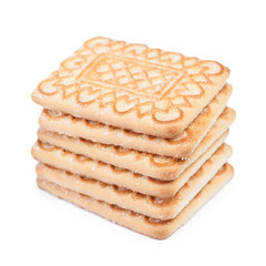 Heap of rectangular cookies with sugar