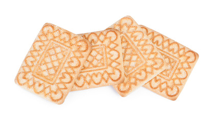 Heap of rectangular cookies with sugar