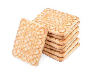 Heap of rectangular cookies with sugar