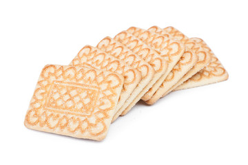 Heap of rectangular cookies with sugar