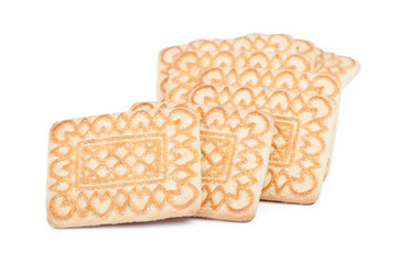 Heap of rectangular cookies with sugar
