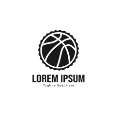 Basketball logo template design. Minimalist basketball logo with modern frame